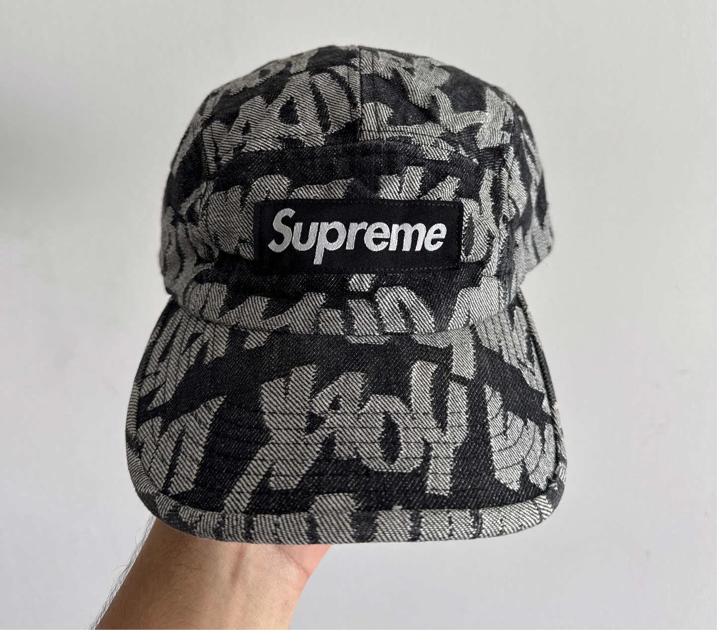 Supreme Fat Tip Jacquard Denim Camp Cap