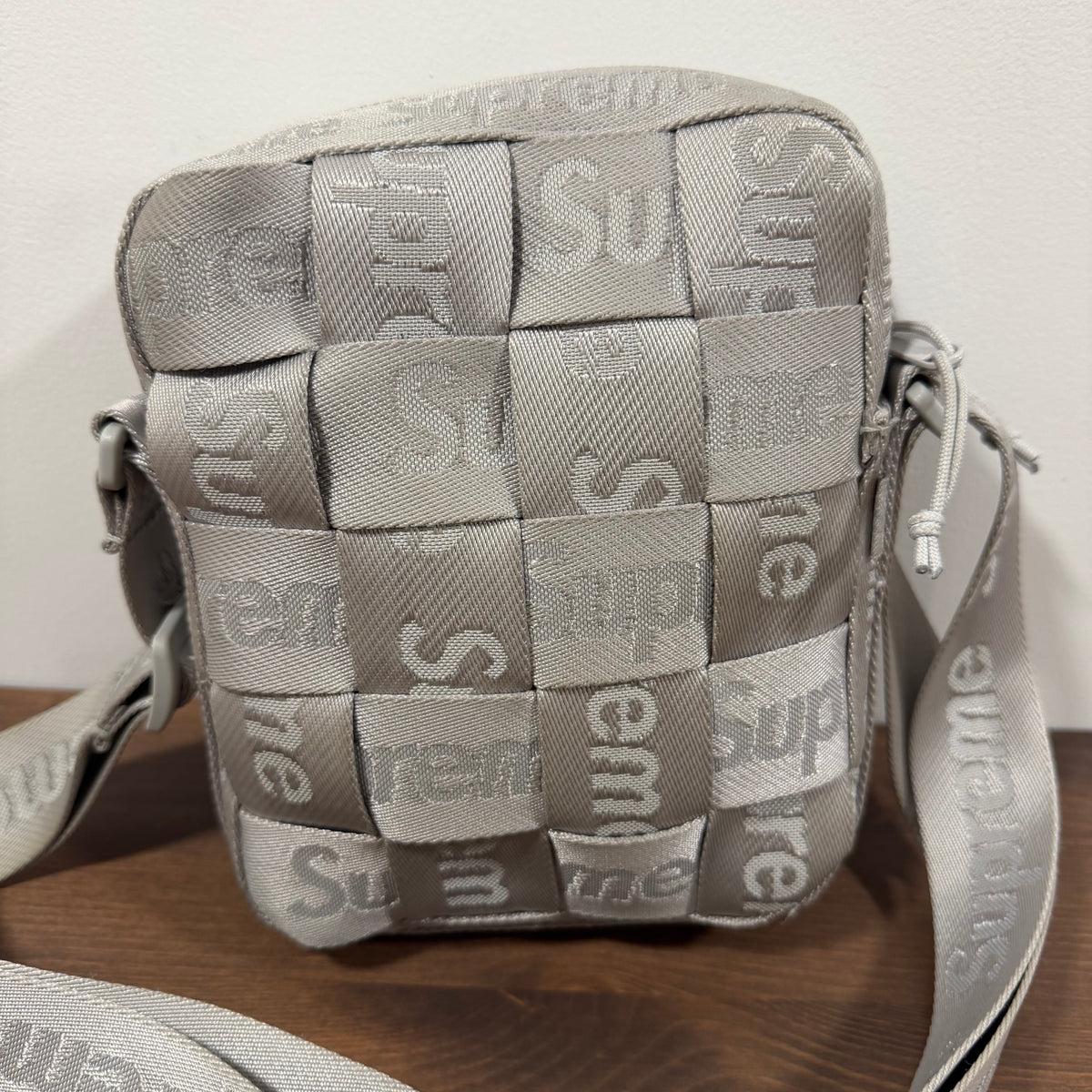 Supreme Woven Shoulder Bag Grey