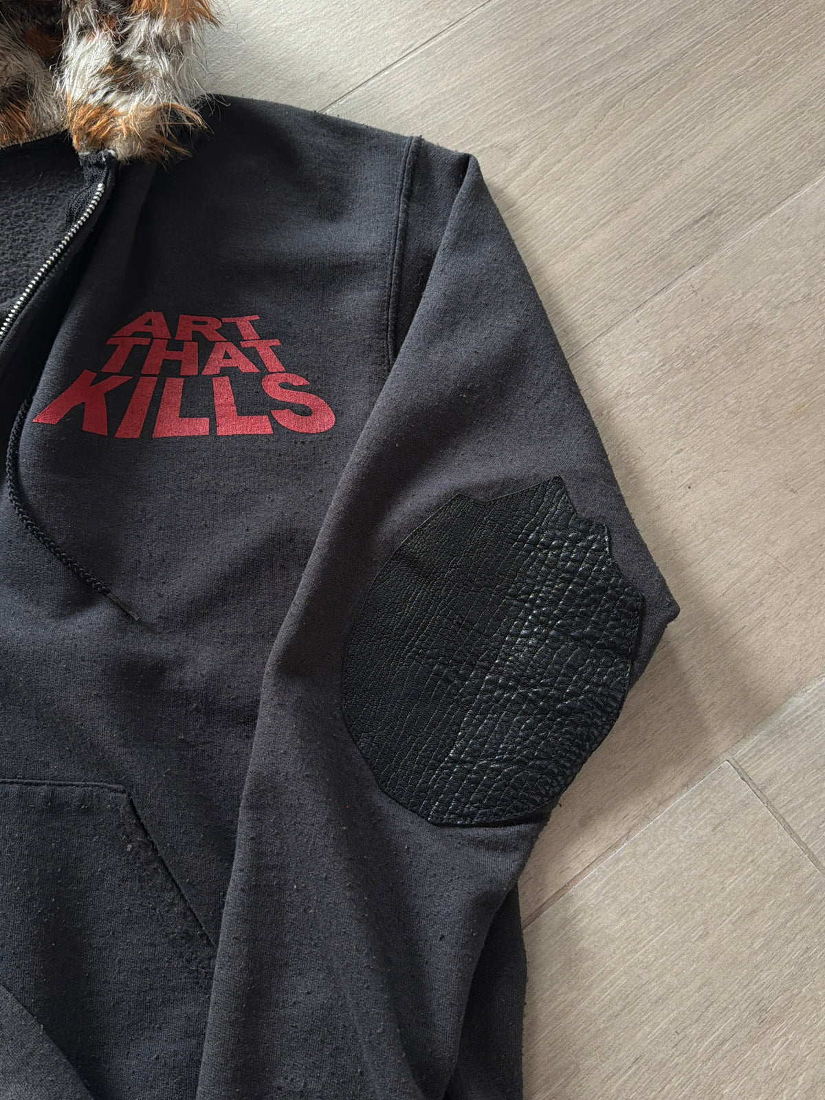 Gallery Dept. ATK “Art That Kills” Faux Fur Lined Zip Up Hoodie (S/M)