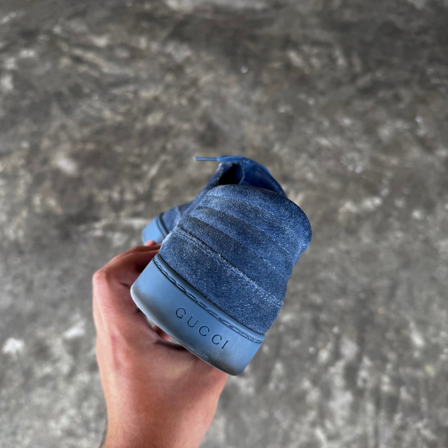 Gucci Limited Edition America Blue Suede Sneakers