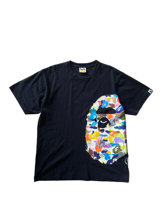 Bape Multi Camo Side Big Ape Head Tee Black