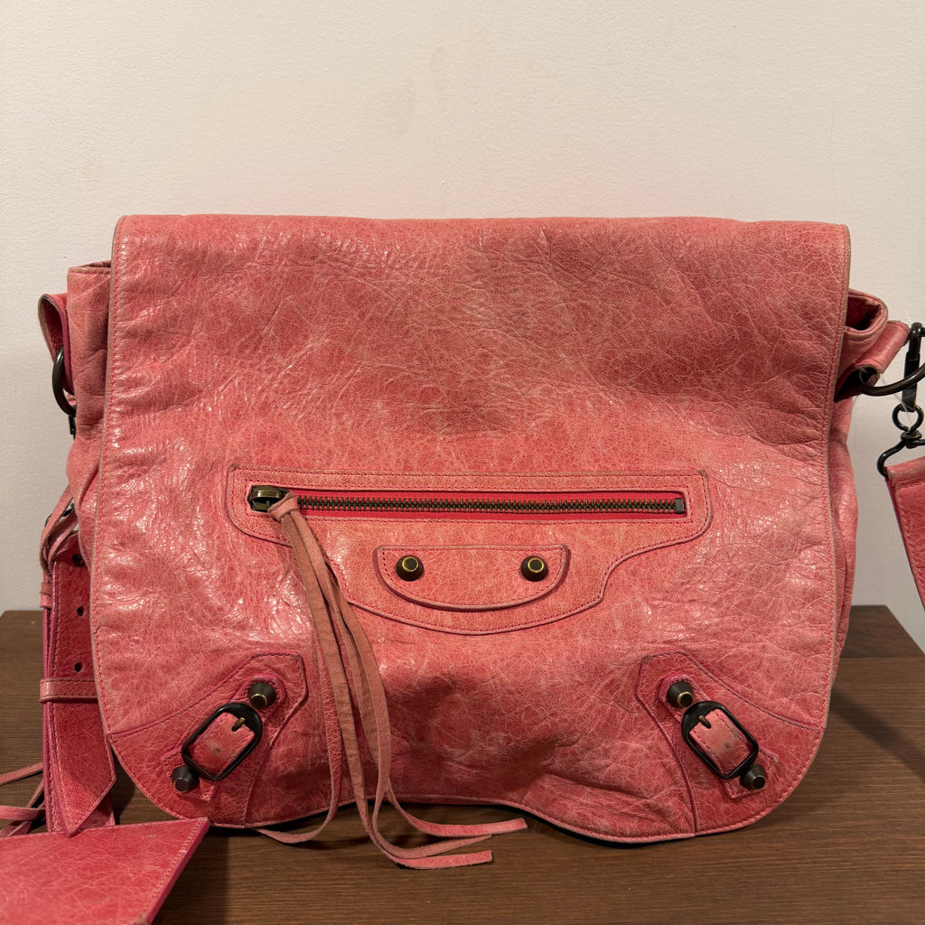 Balenciaga City Folk Messenger Bag Pink