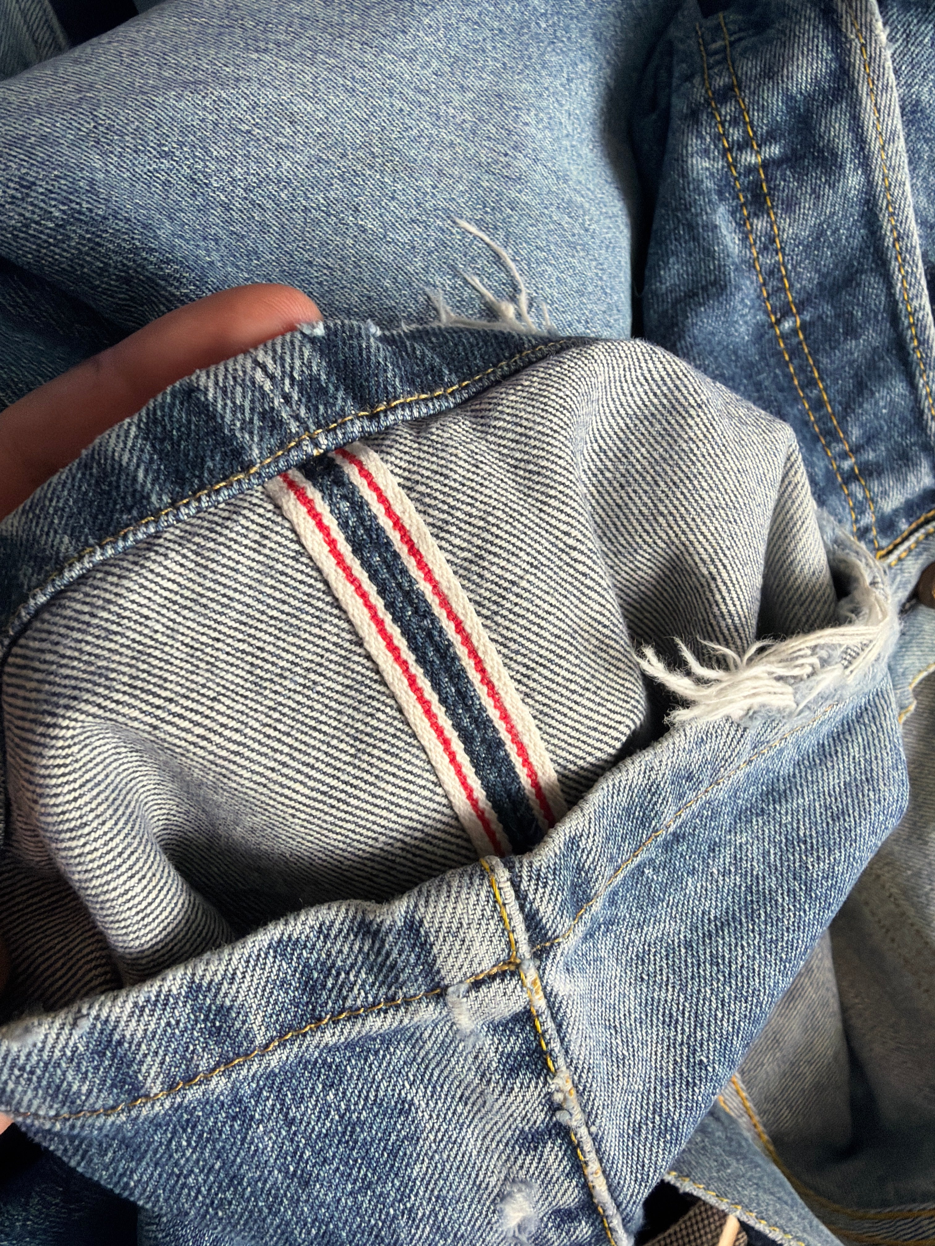 Evisu Osaka Faded Denim Vintage Blue Jeans