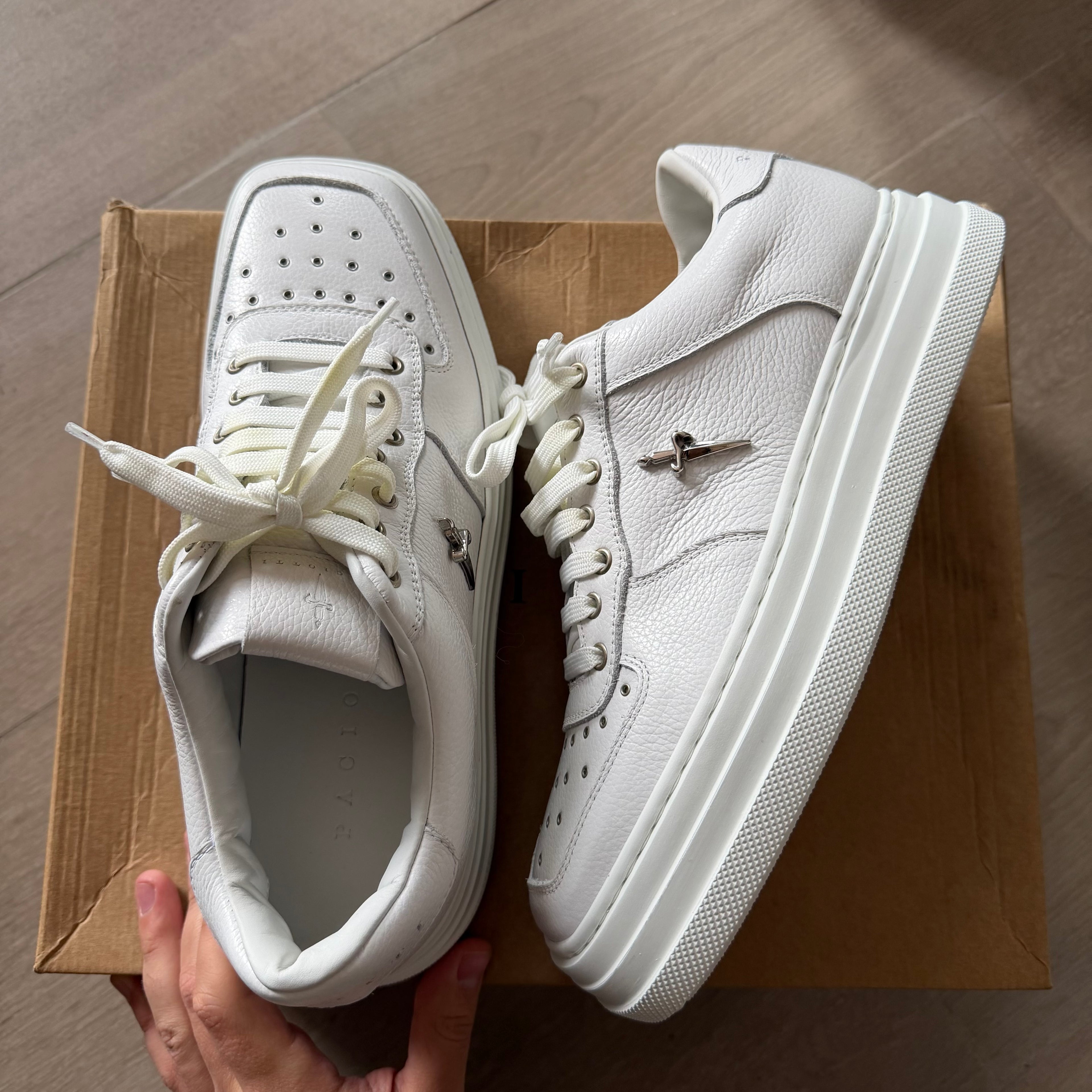 Cesare Paciotti Square Sneakers Triple White