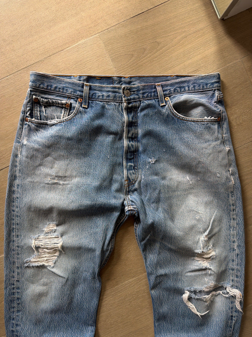 1990s Levi 501 “Distressed” Denim Jeans (37w)
