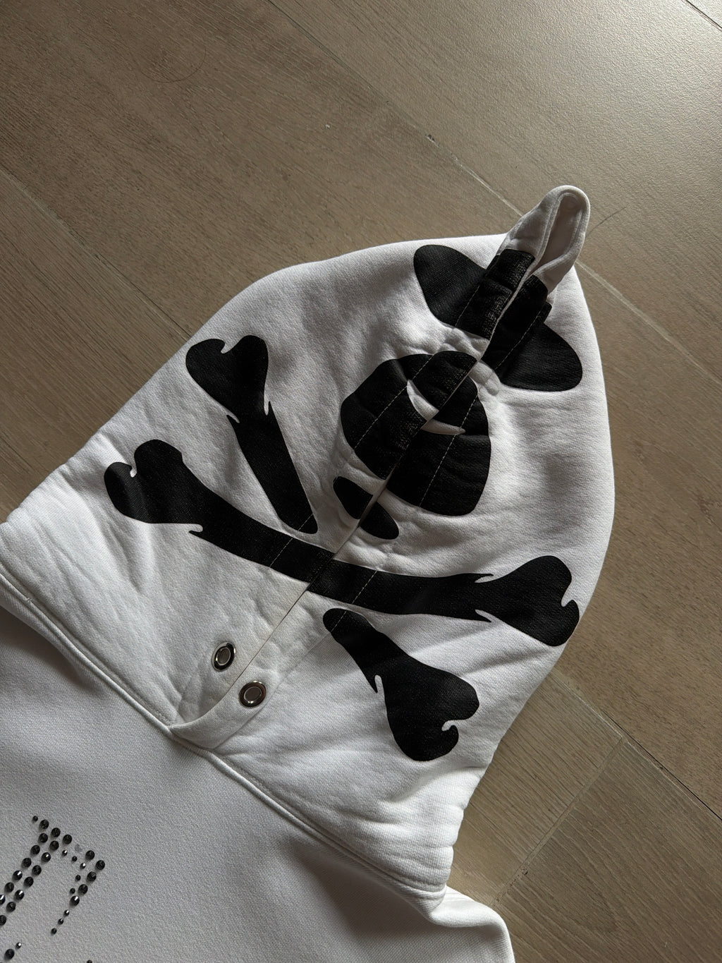 AAPE By a Bathing Ape Rhinestone-Ogo Cotton-Bend Hoodie