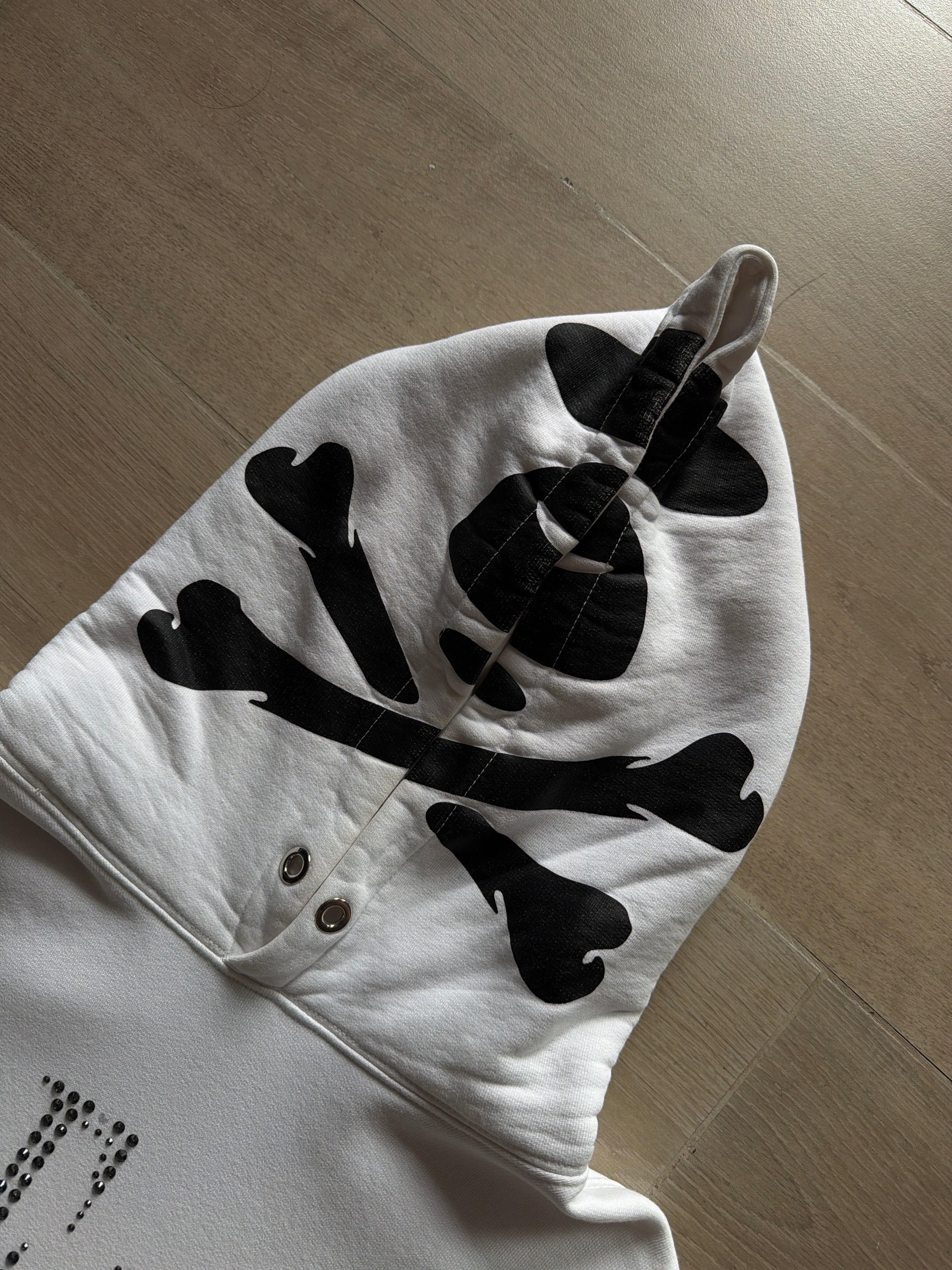 AAPE By a Bathing Ape Rhinestone-Ogo Cotton-Bend Hoodie
