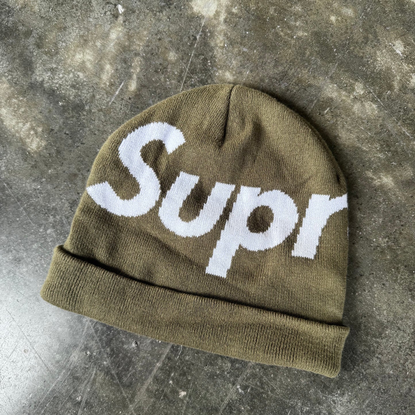 Supreme Big Logo Beanie (FW24) Olive