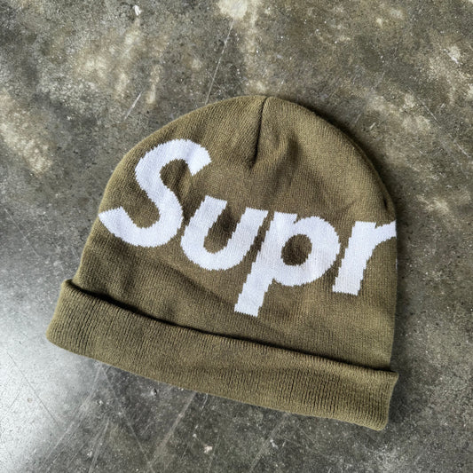 Supreme Big Logo Beanie (FW24) Olive