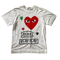 Comme Des Garçons PLAY Multi Logo Tee White