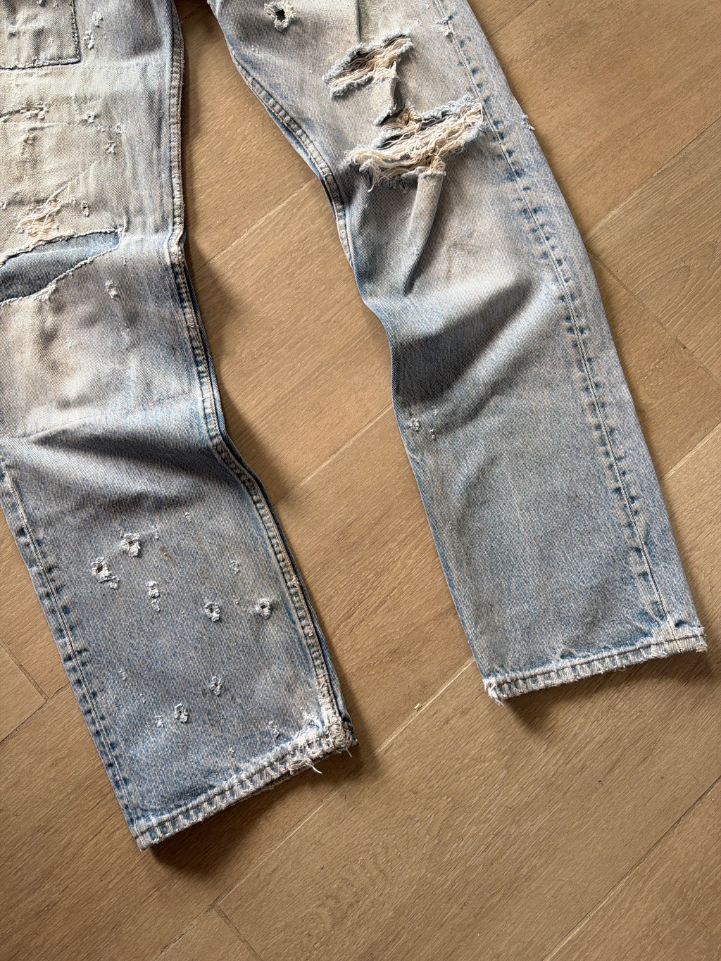 1980s Levi 501 “Repaired” Light Wash Denim Jeans (29w)
