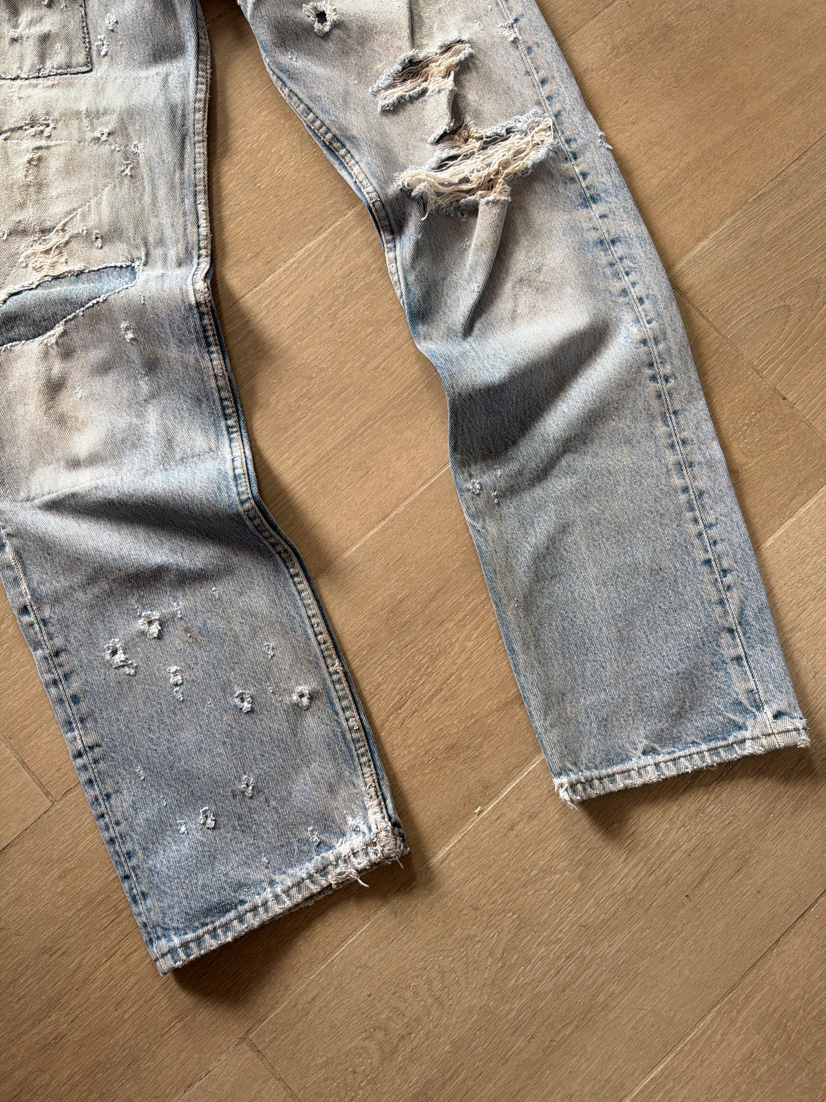 1980s Levi 501 “Repaired” Light Wash Denim Jeans (29w)