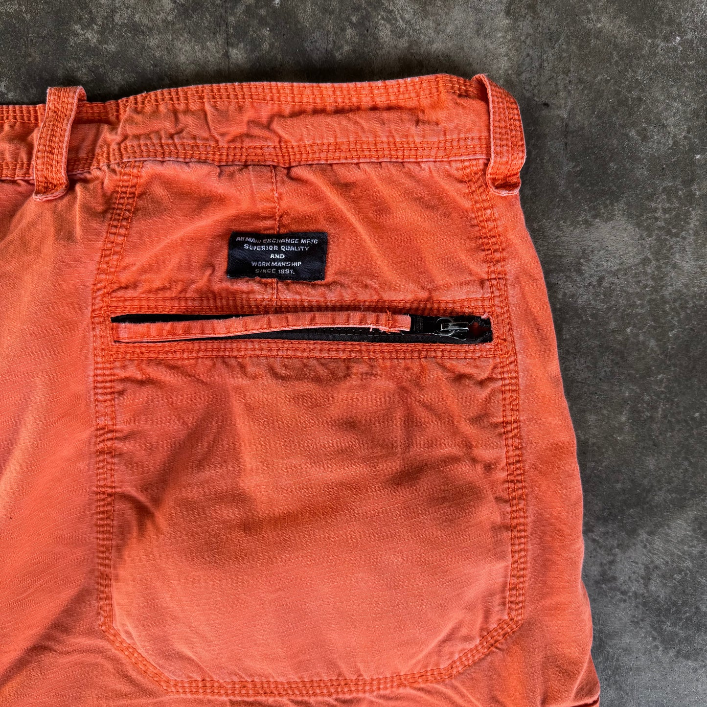 2000s Armani Exchange Cargo Shorts Orange