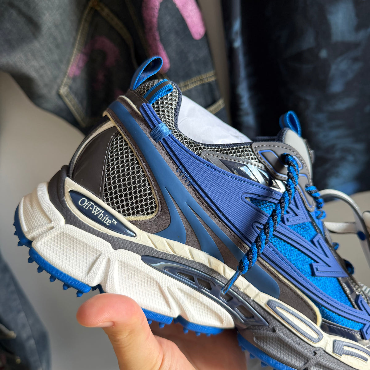 Off-White Be Right Back Gunmetal Navy Blue Sneakers (43EU)