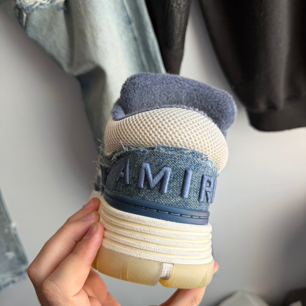 Amiri MA-1 Vintage Denim Washed Indigo Sneakers (41EU)
