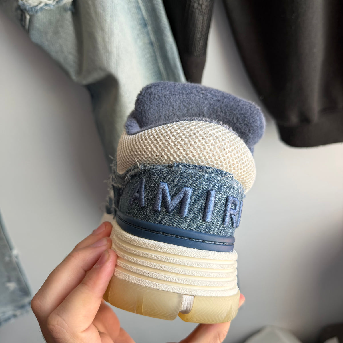 Amiri MA-1 Vintage Denim Washed Indigo Sneakers (41EU)