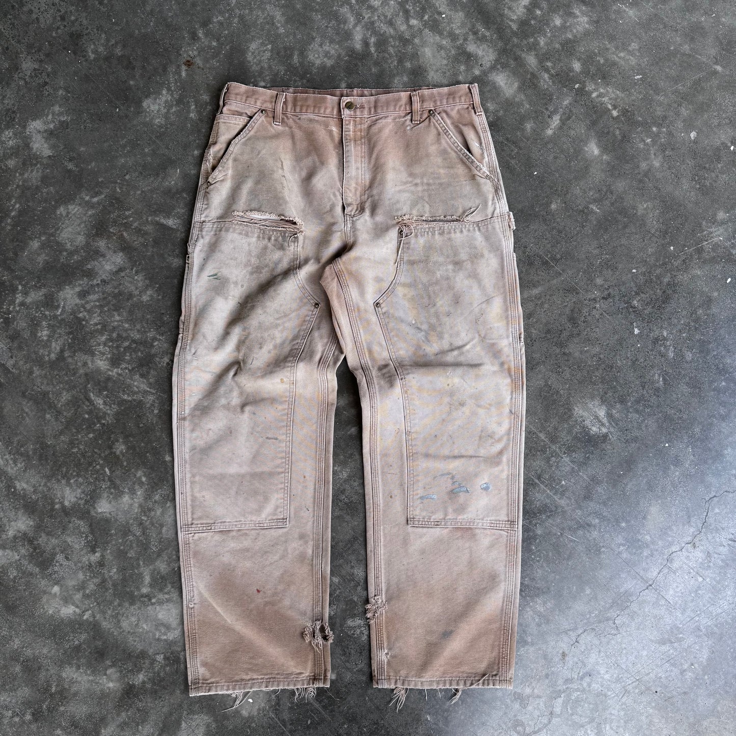 2000s Carhartt Double Knee “Tan” Trashed Pants