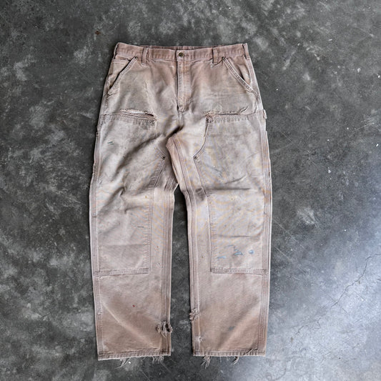 2000s Carhartt Double Knee “Tan” Trashed Pants