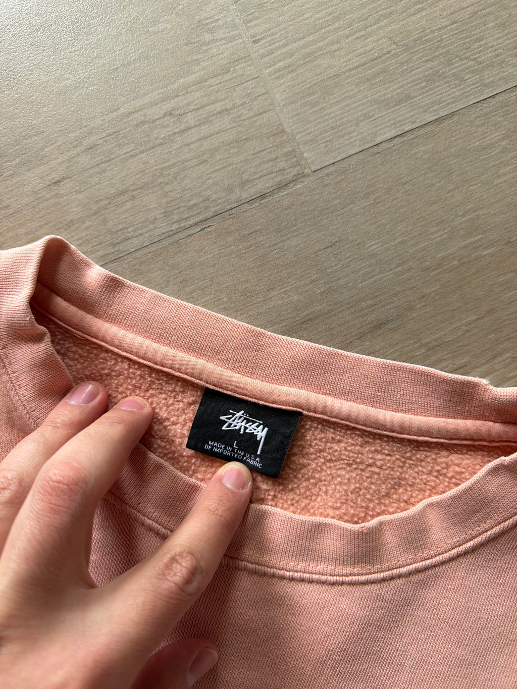 Stüssy New Stock Embroidered Crewneck Pink (L)