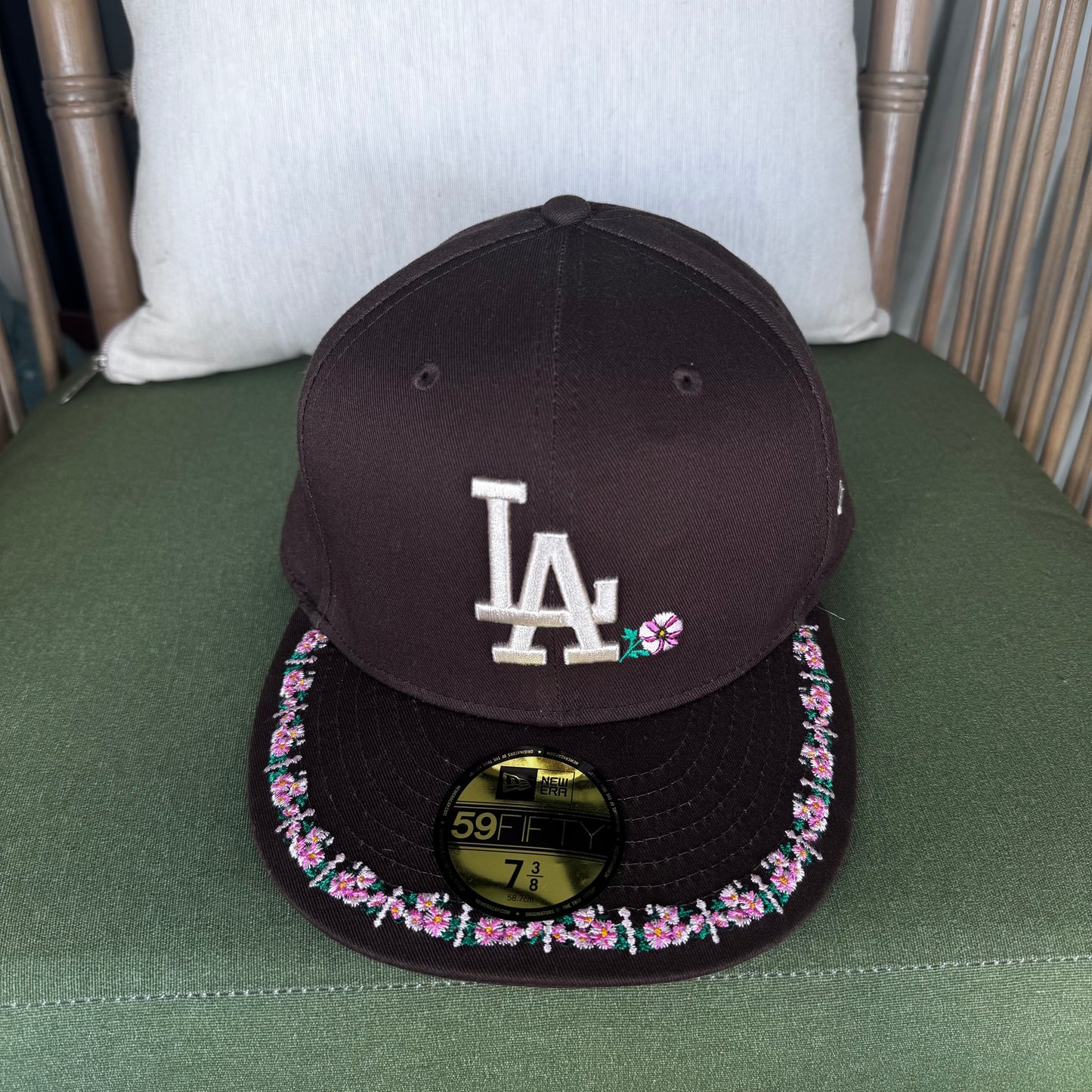 New Era 59FIFTY MLB Los Angeles Dodgers Floral Border Collection Fitted Cap 7 3/8