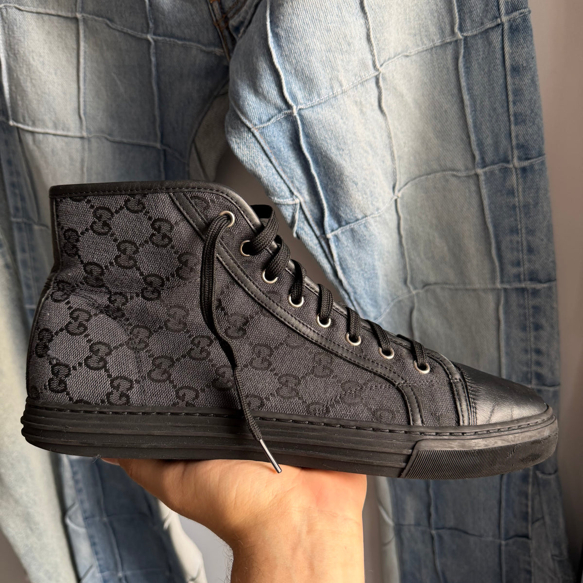 Gucci GG High Lead Black Logo Print (10.5US)