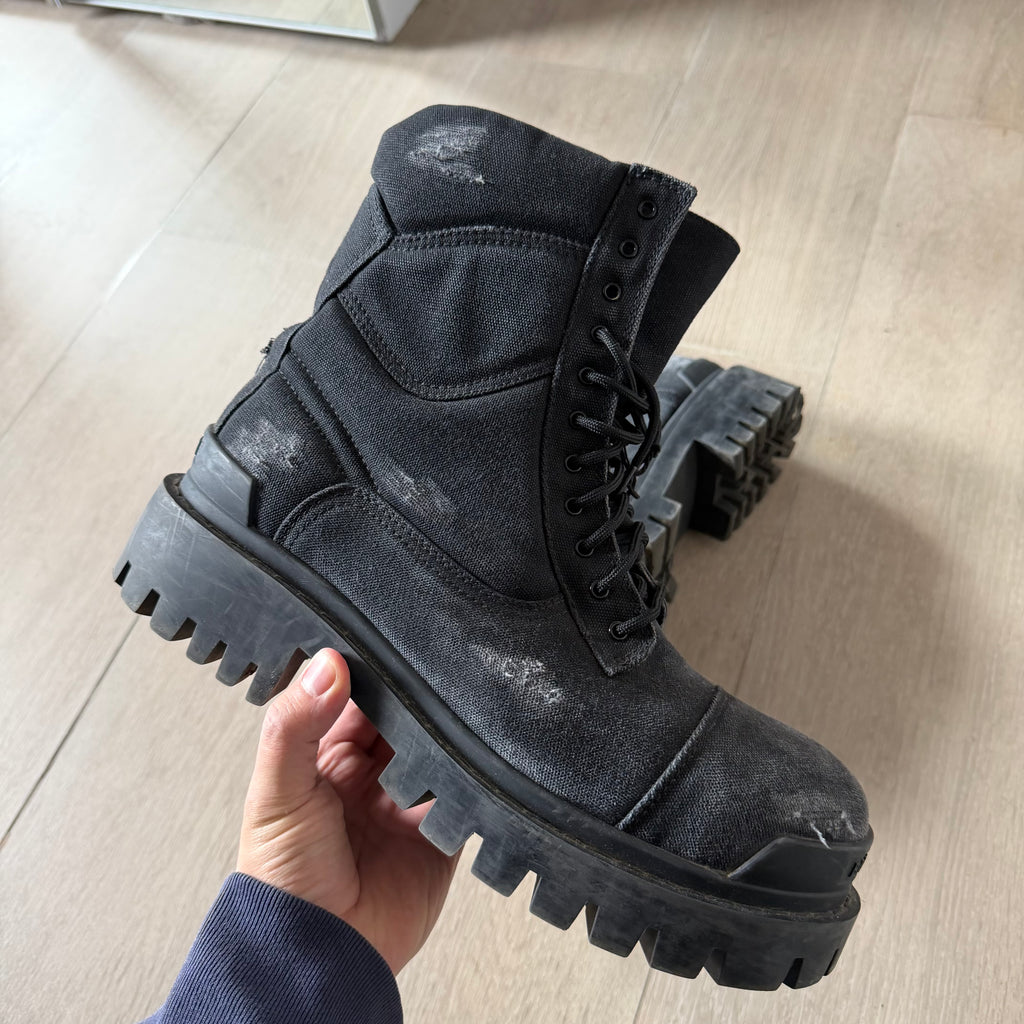Balenciaga Strike Boots Black Canvas (43EU)