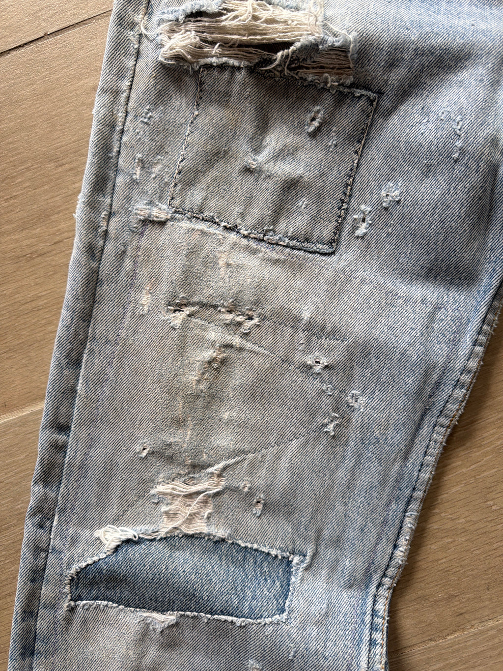 1980s Levi 501 “Repaired” Light Wash Denim Jeans (29w)
