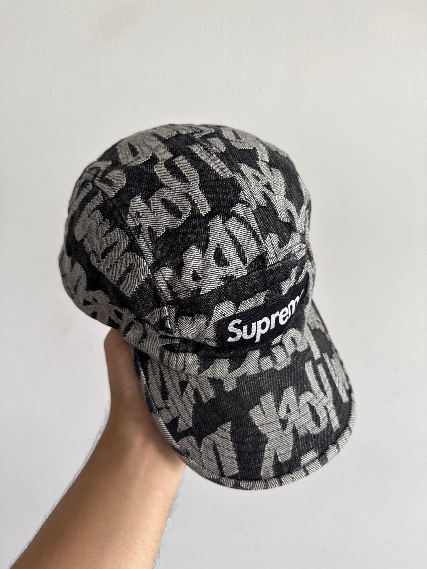 Supreme Fat Tip Jacquard Denim Camp Cap