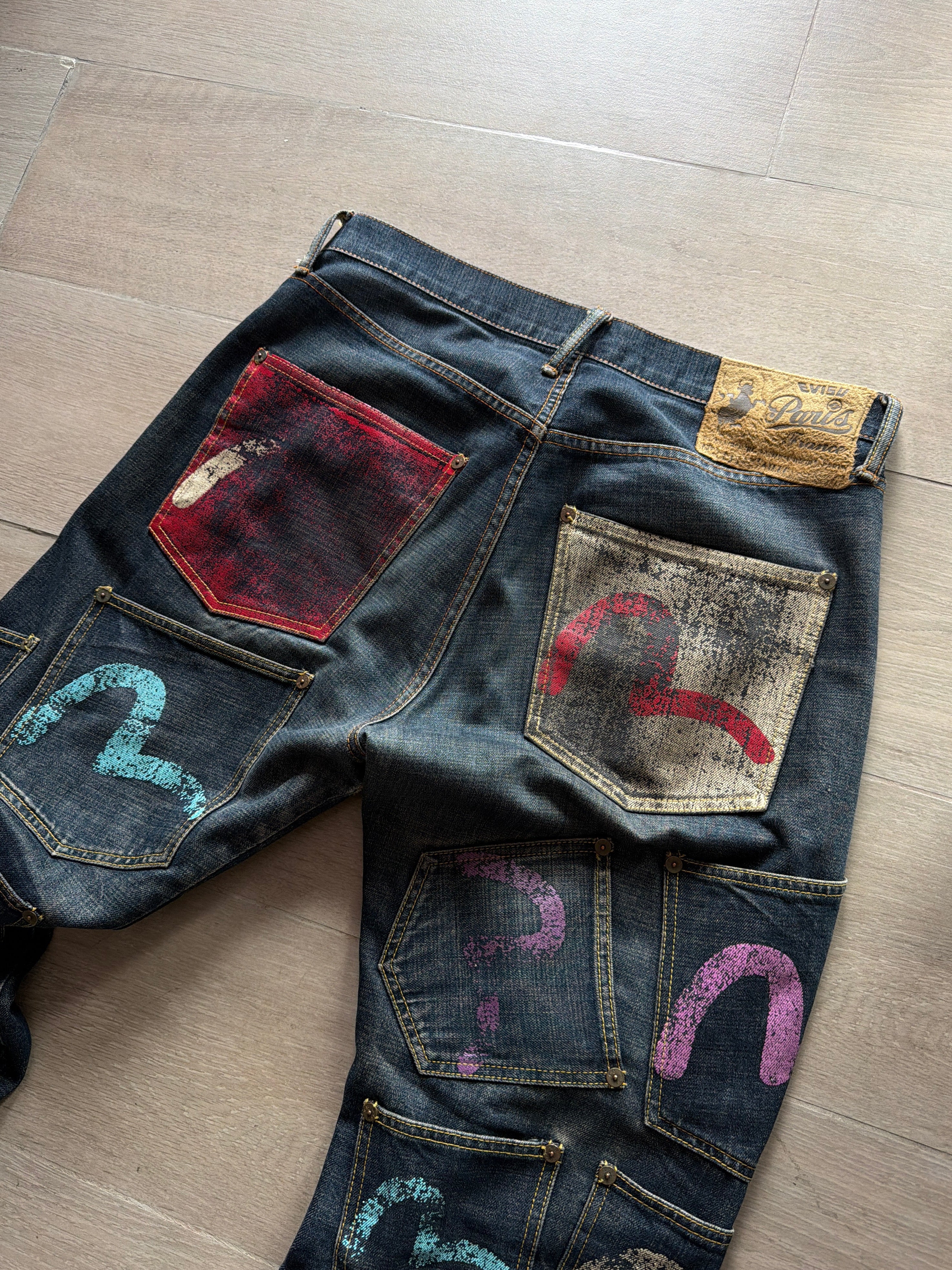 Evisu Paris Exclusive Multipacket Indigo Jeans