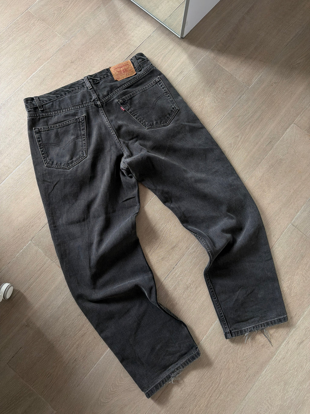1990s Vintage Levis 550 Black Faded Jeans