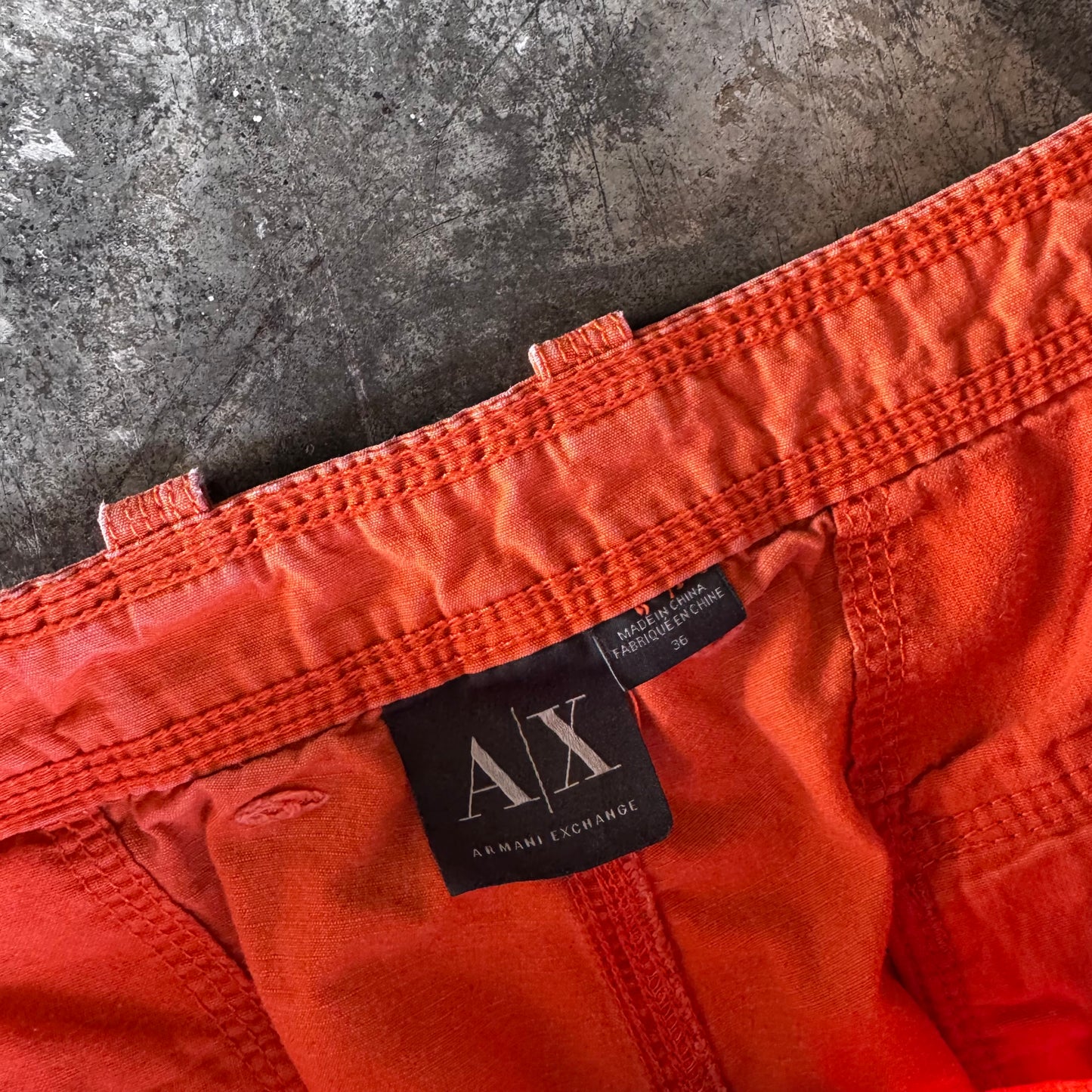 2000s Armani Exchange Cargo Shorts Orange