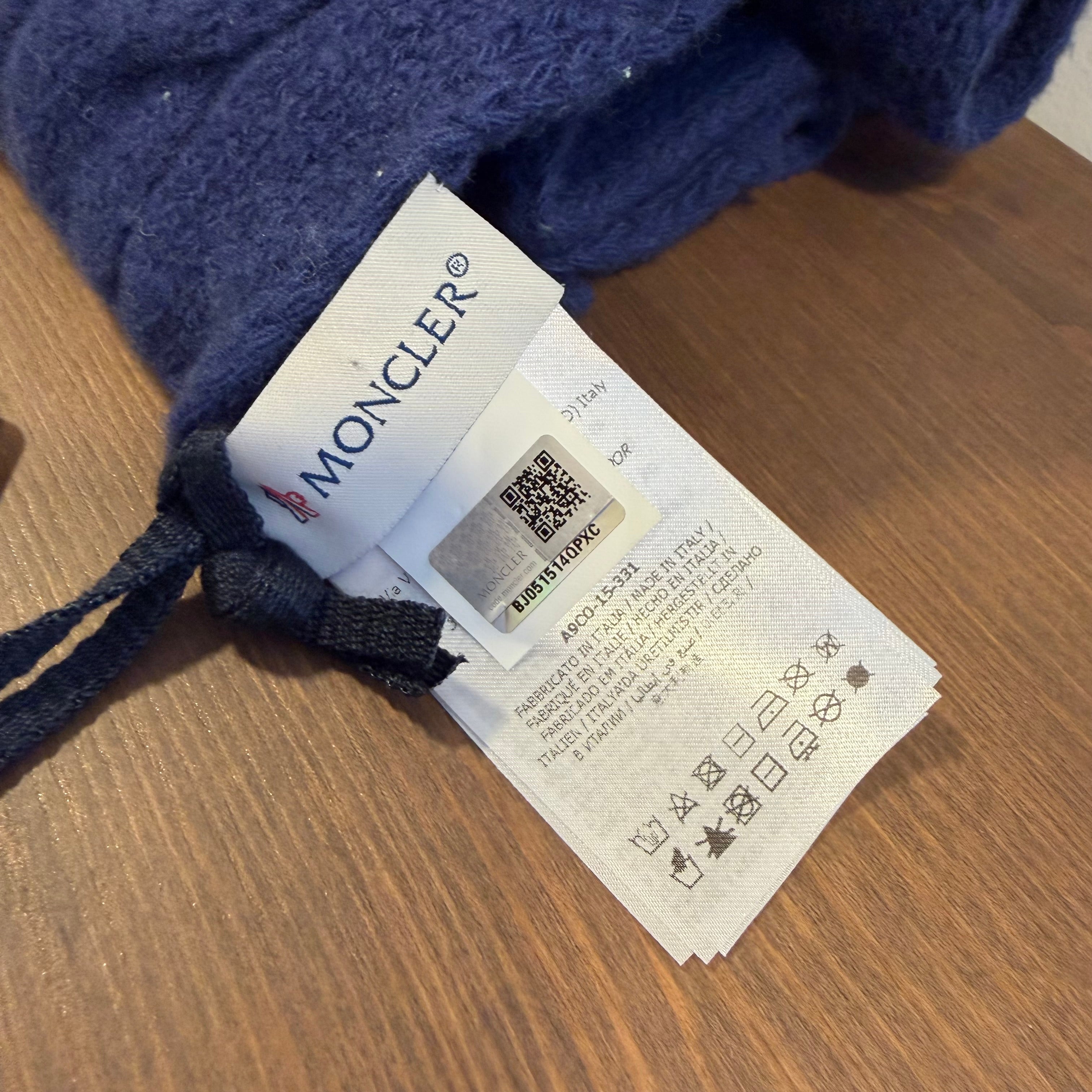 Moncler Wool Knit Scarf Blue