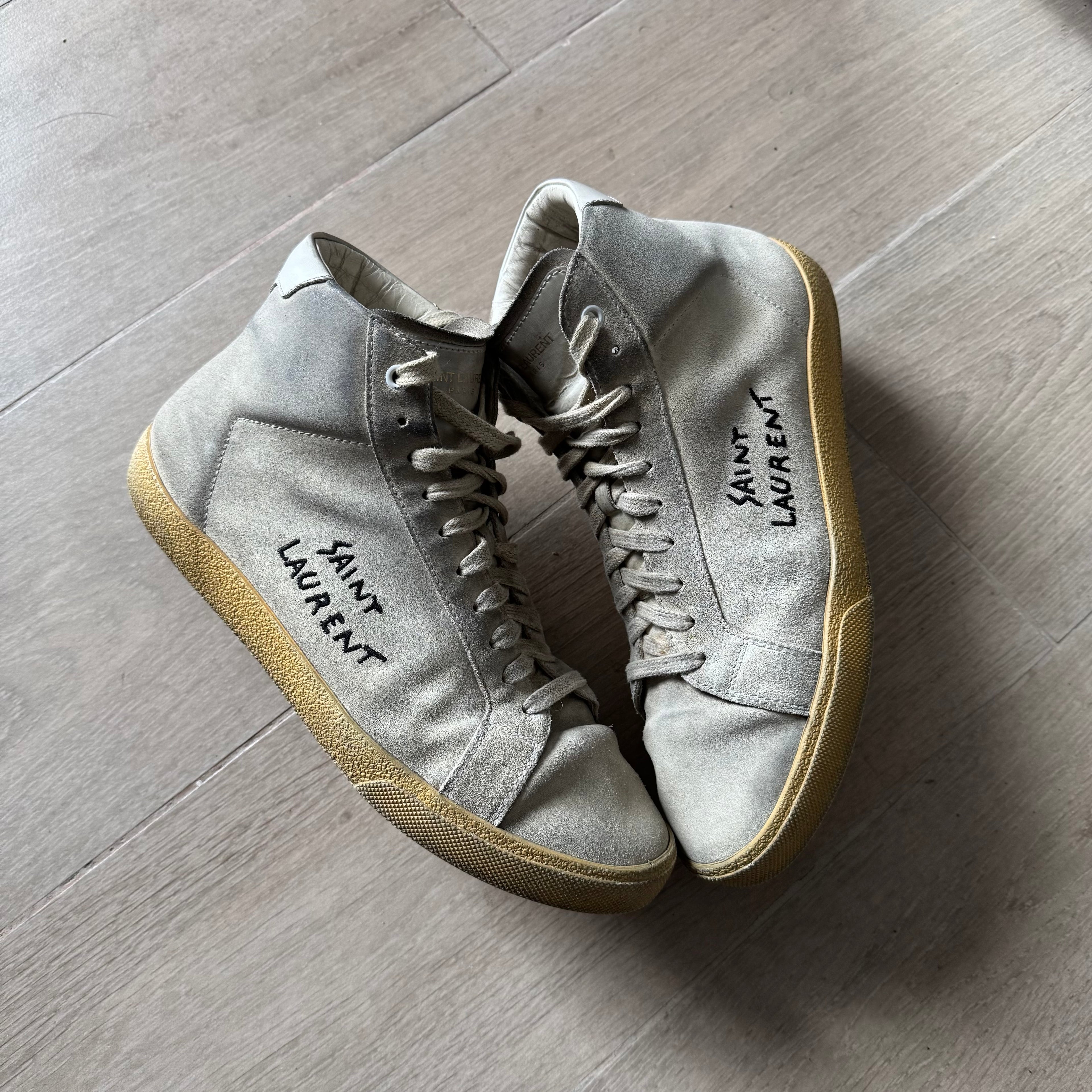 Saint Laurent SL-06 High Canvas Cream Sneakers