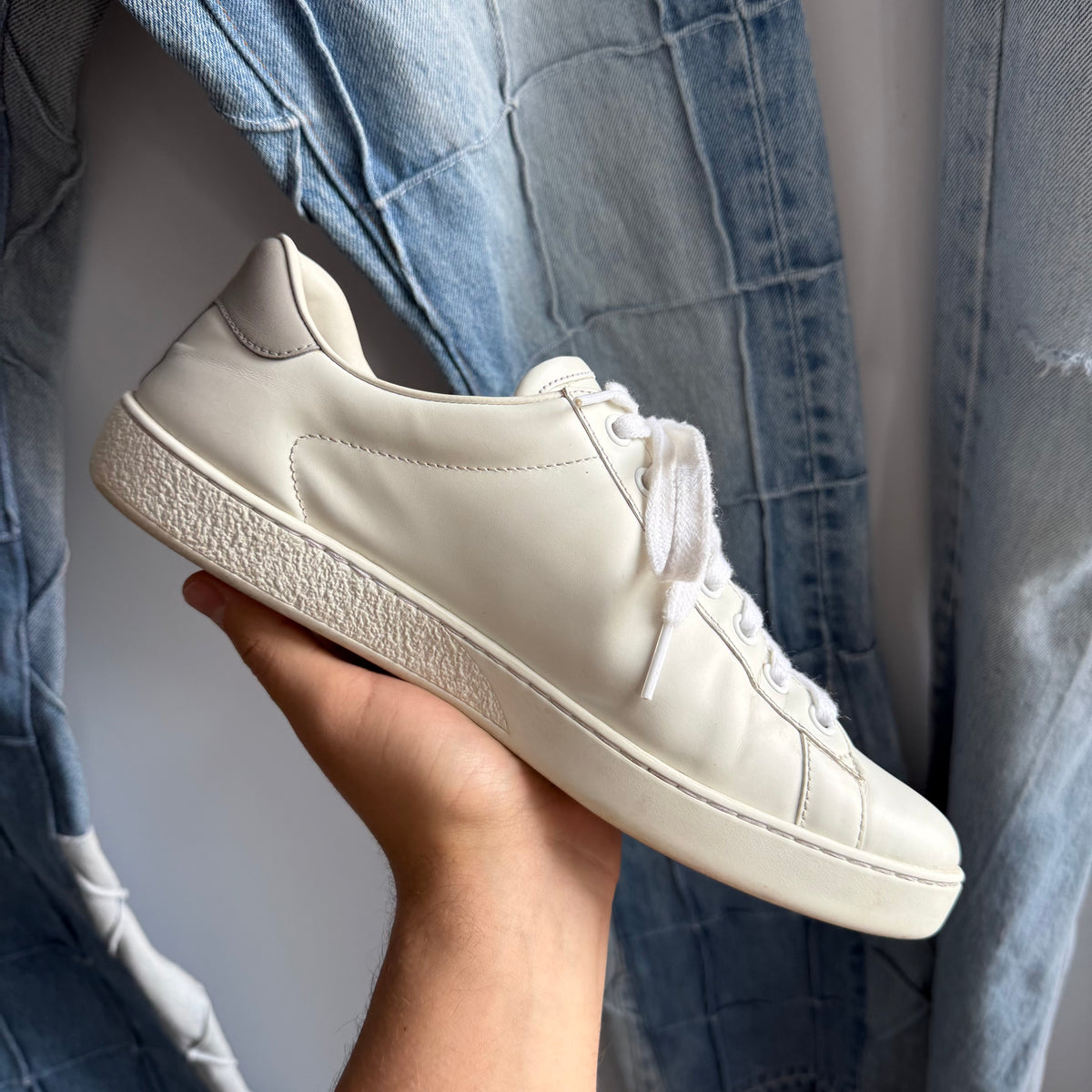 Gucci Ace Perforated Interlocking G White (7.5US)