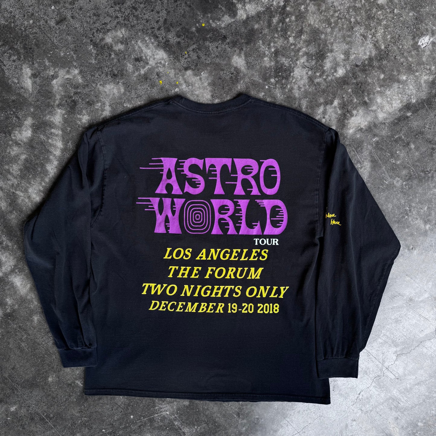 2018 Travis Scott Astroworld Live At The Forum “Two Nights Only” Black Longsleeve