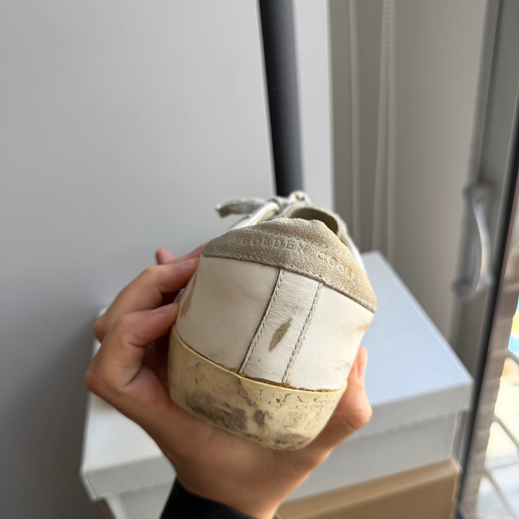 Golden Goose Superstar Sneakers Distressed White Grey