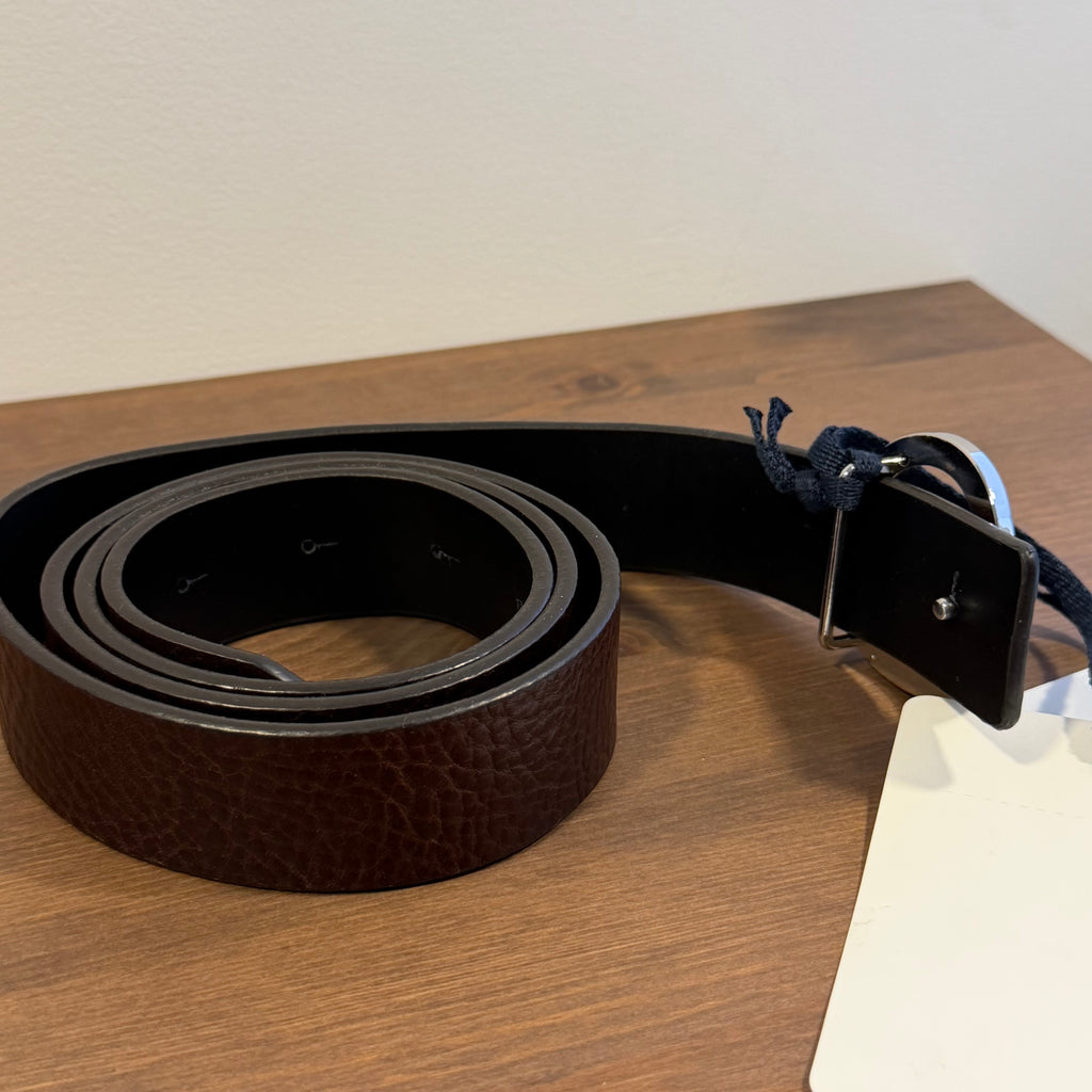 Moncler Logo Buckle Leather Brown Belt