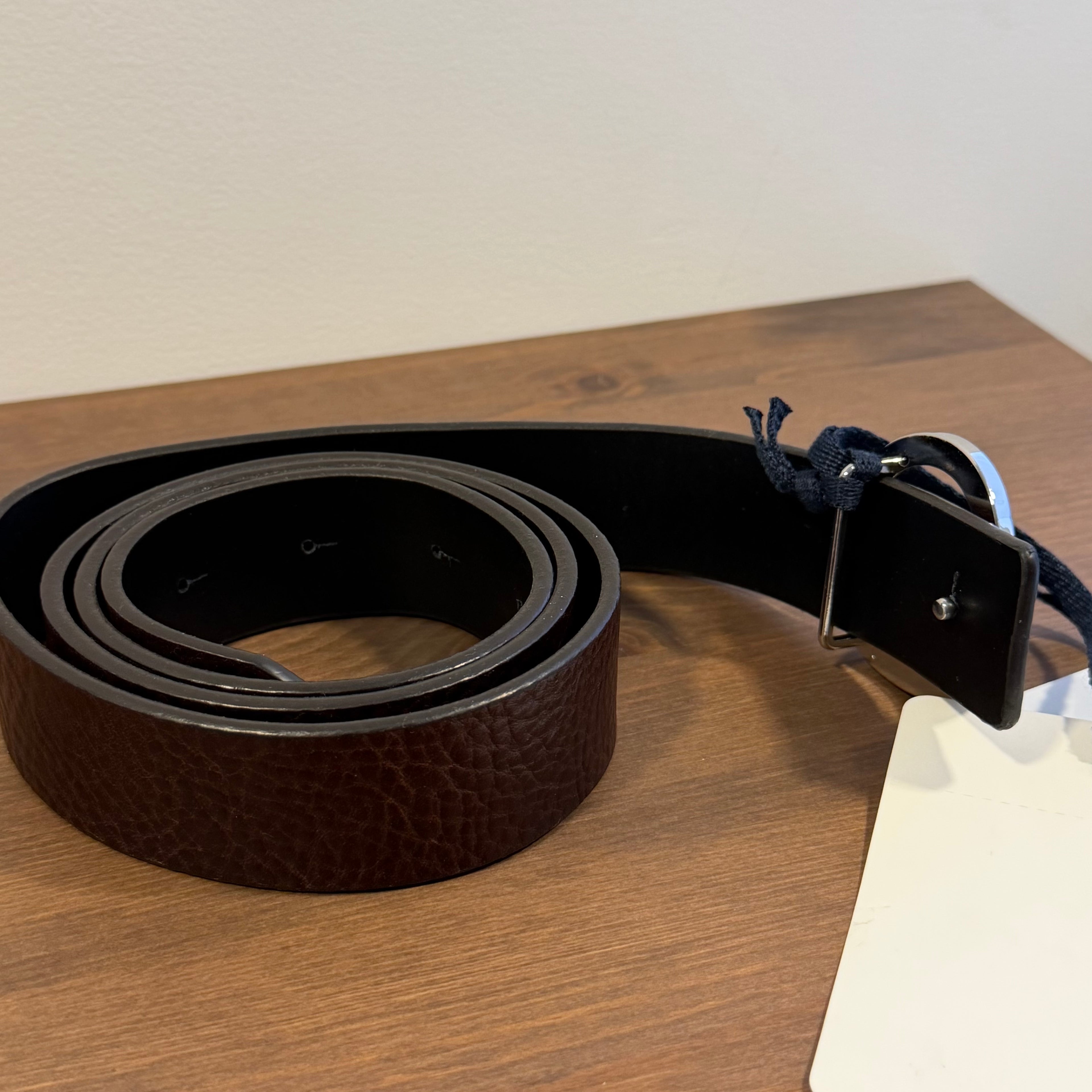 Moncler Logo Buckle Leather Brown Belt