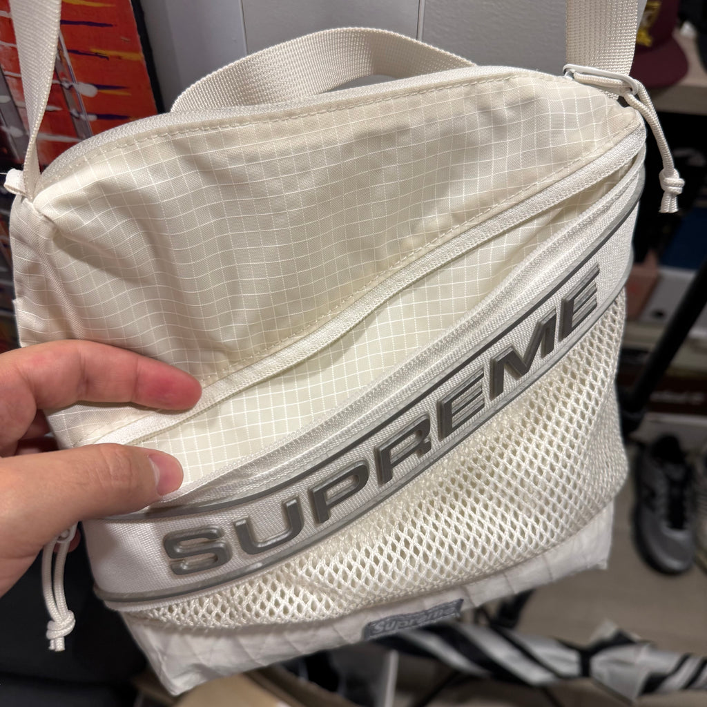 Supreme Logo Messenger Bag White