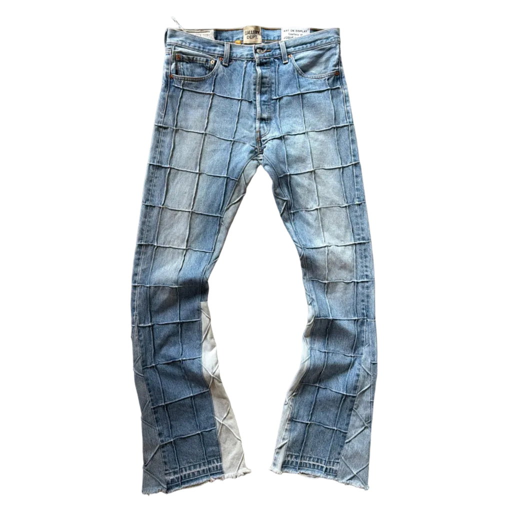 Gallery Dept. Lenny Flare Patchwork Denim “Light Blue (32w)