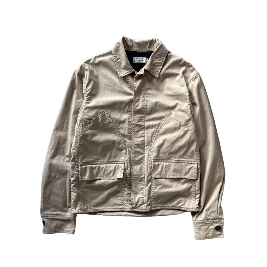 Maison Kitsuné Cotton Field Jacket Button Front Beige