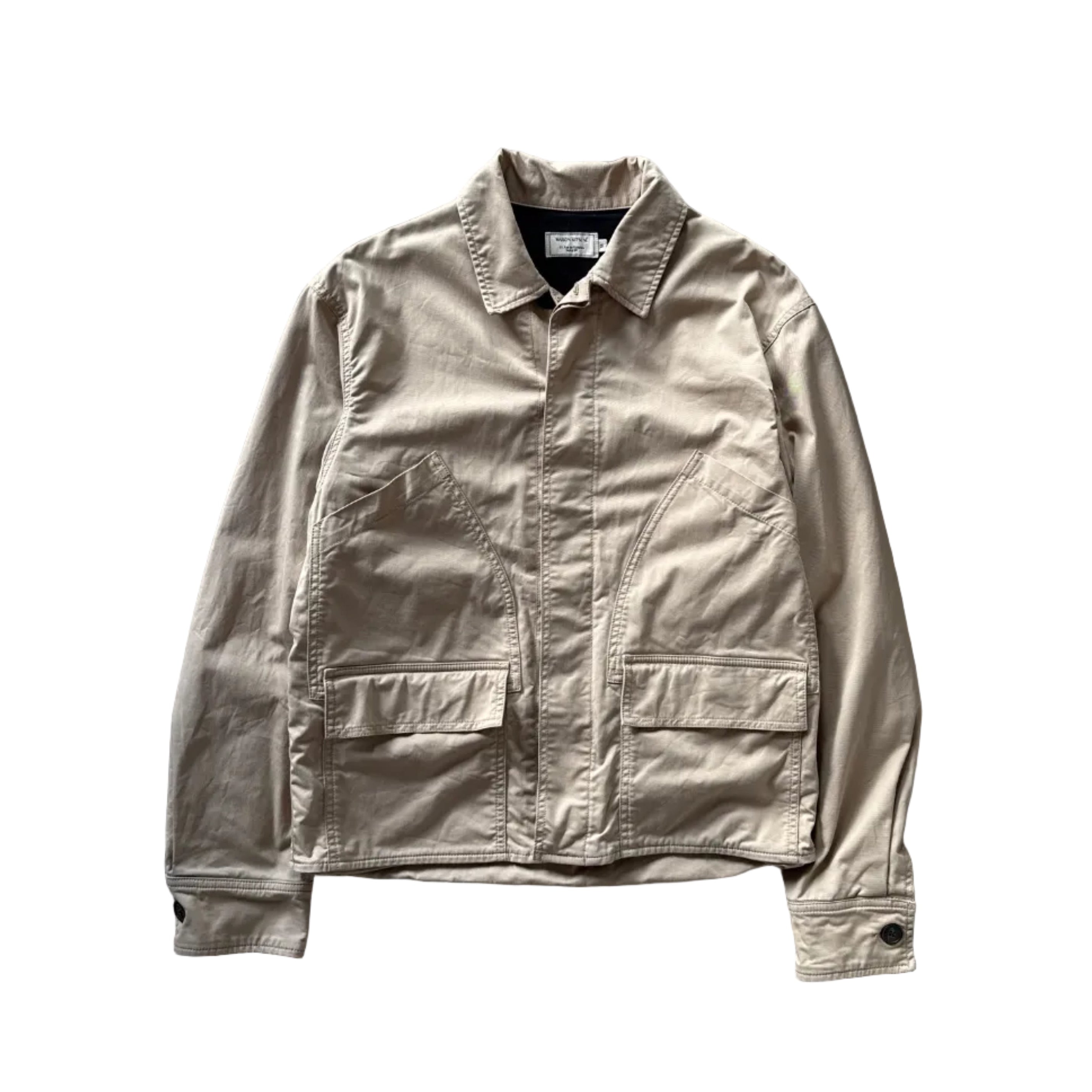 Maison Kitsuné Cotton Field Jacket Button Front Beige
