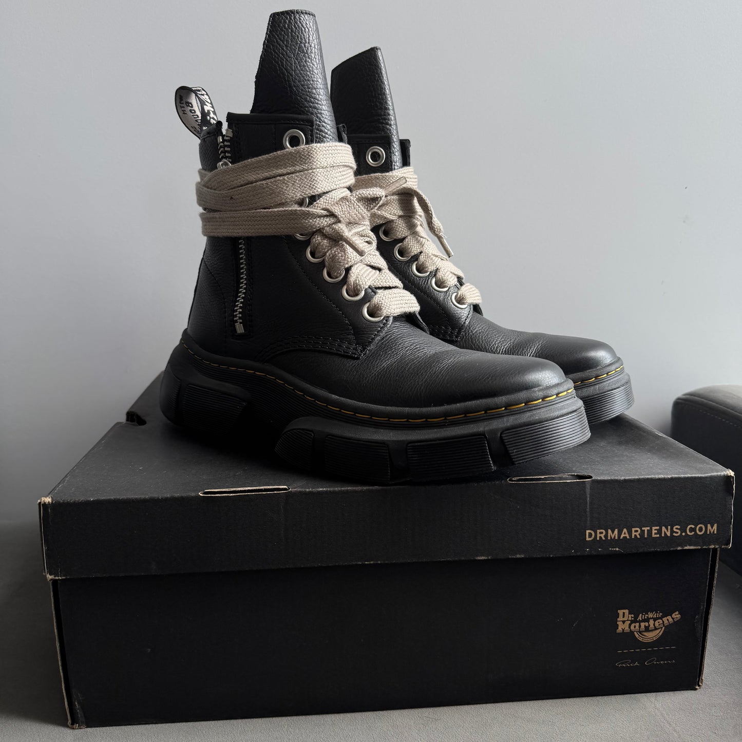 Rick Owens x Dr. Martens 1460 DMXL Jumbo Lace Zip Boot Black