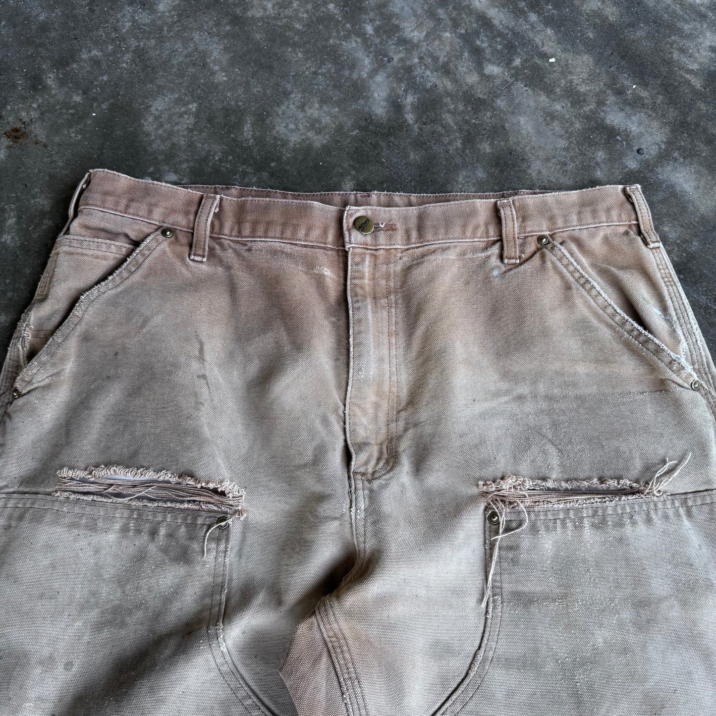 2000s Carhartt Double Knee “Tan” Trashed Pants