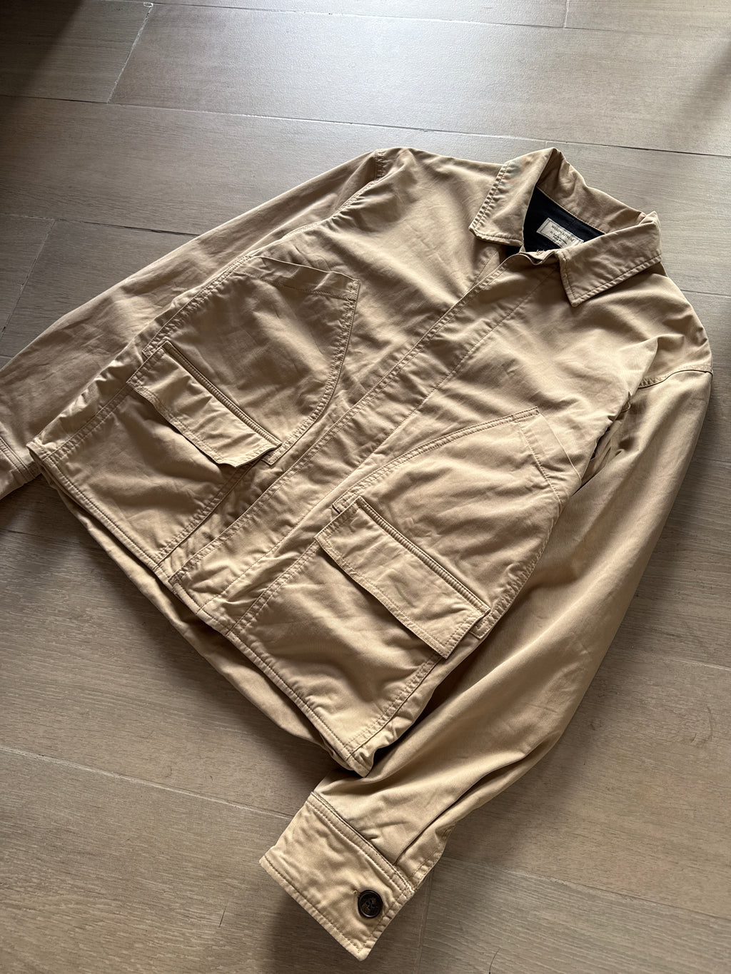 Maison Kitsuné Cotton Field Jacket Button Front Beige