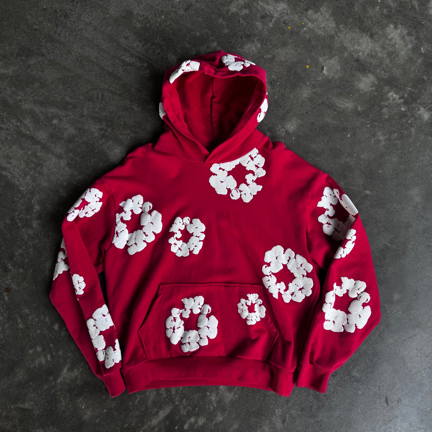 Denim Tears Cotton Wreath Hooded Sweatshirt Red