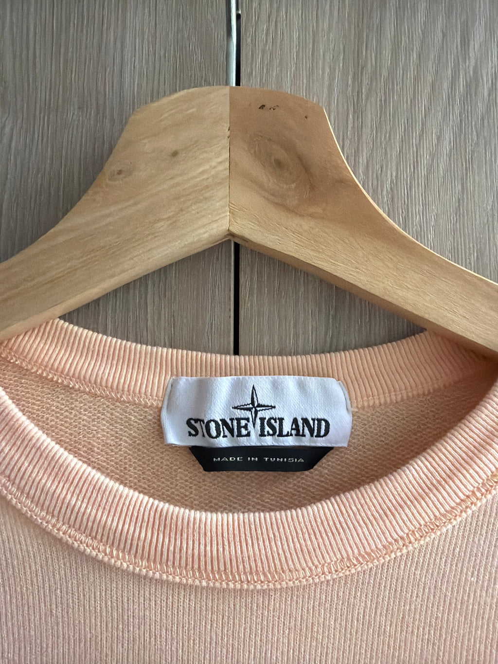 Stone Island Logo Patch Crewneck Salmon