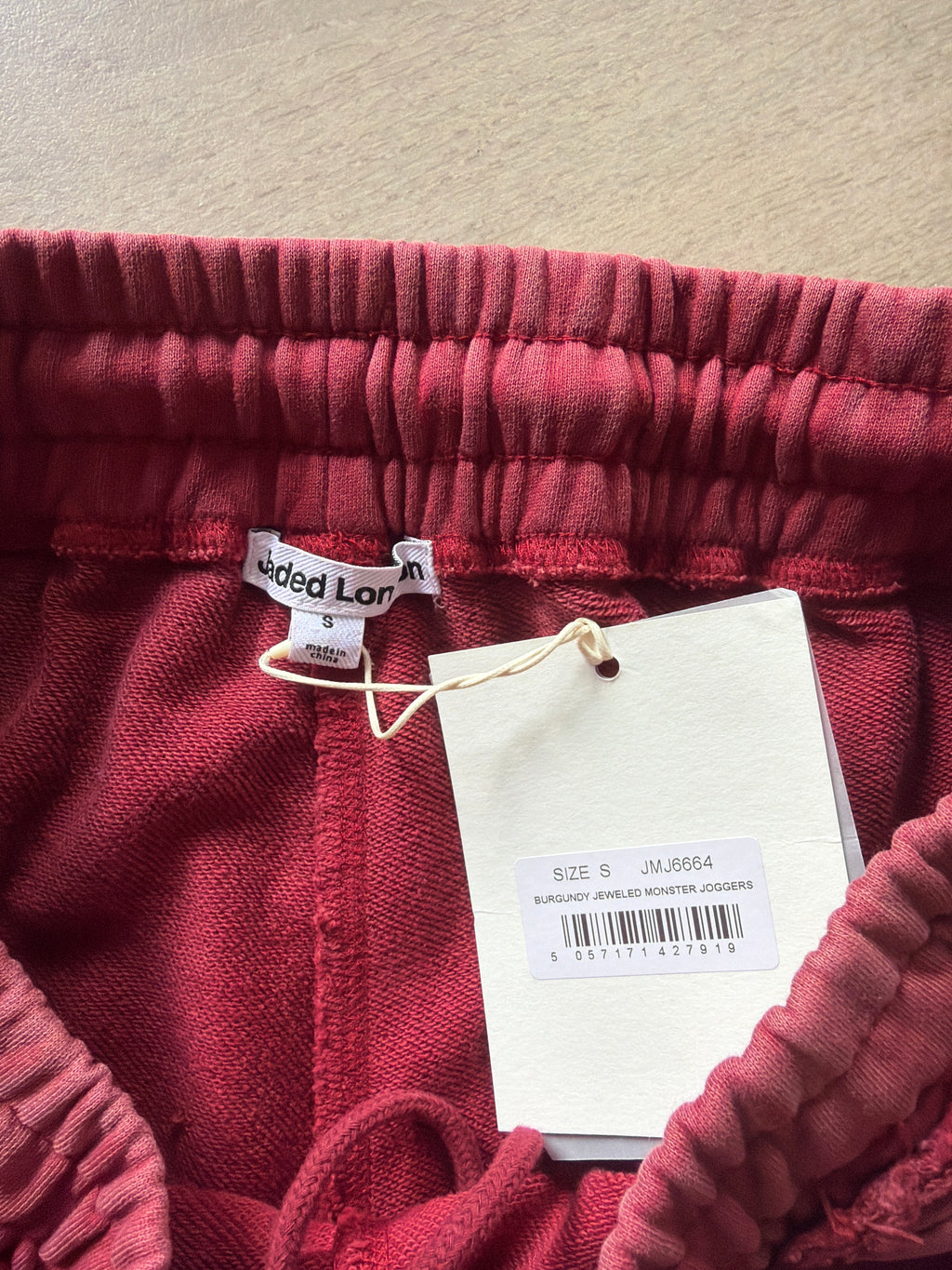Jaded London Hardcore Jewel Monster Sweatpants Burgundy (S)