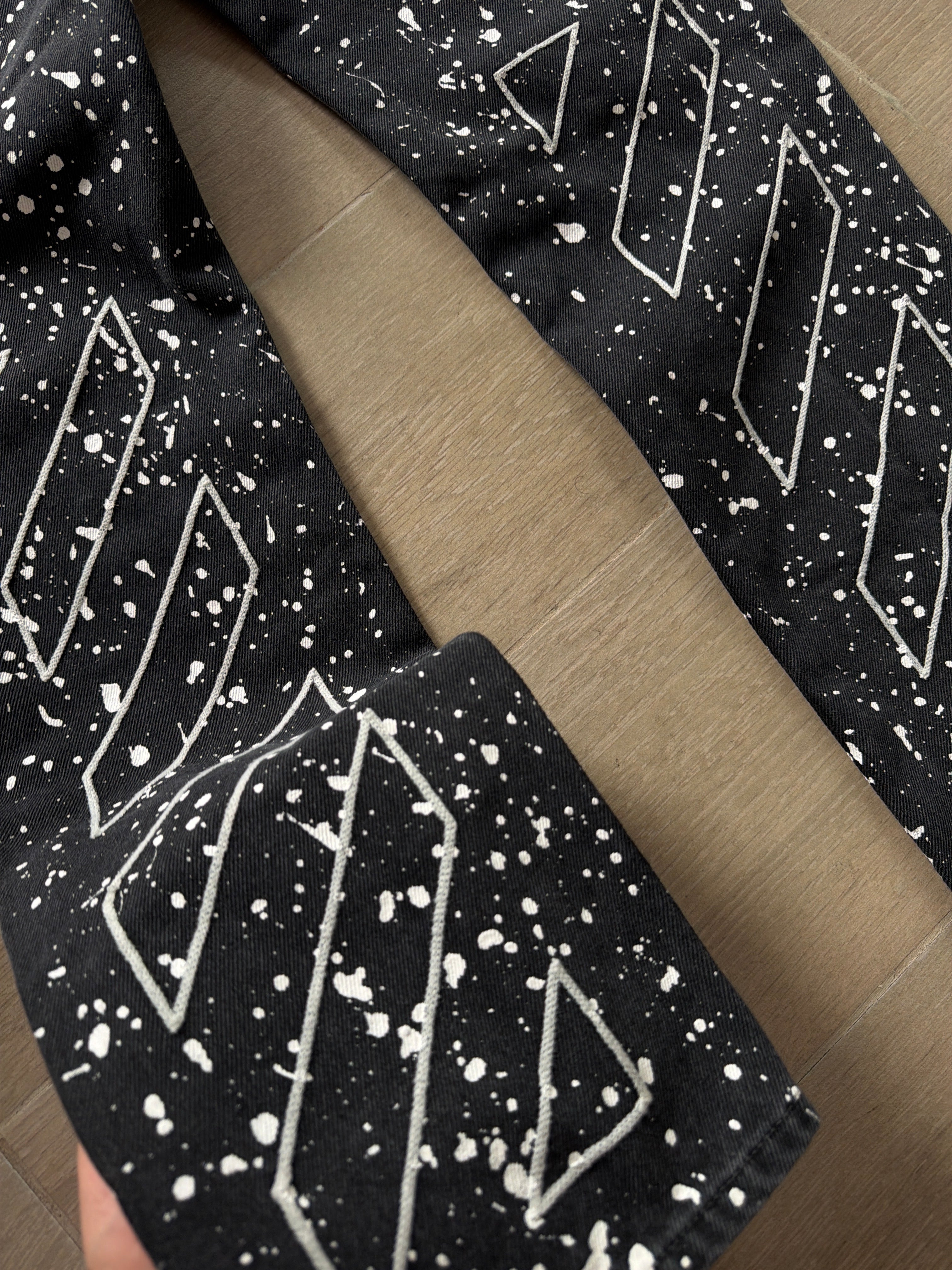 Off-White Black Diag Outline Paint Splatter Jeans “Black”