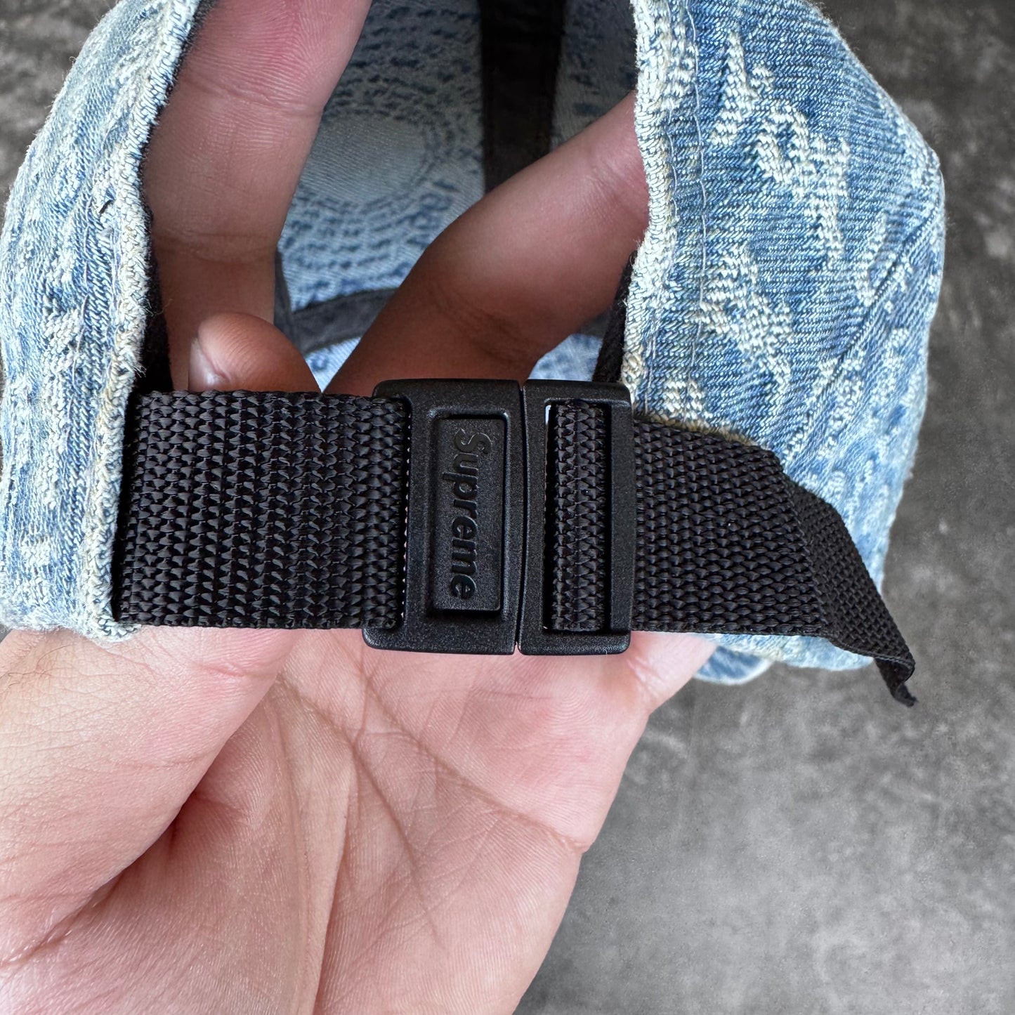 Supreme Circles Jacquard Denim Camp Cap